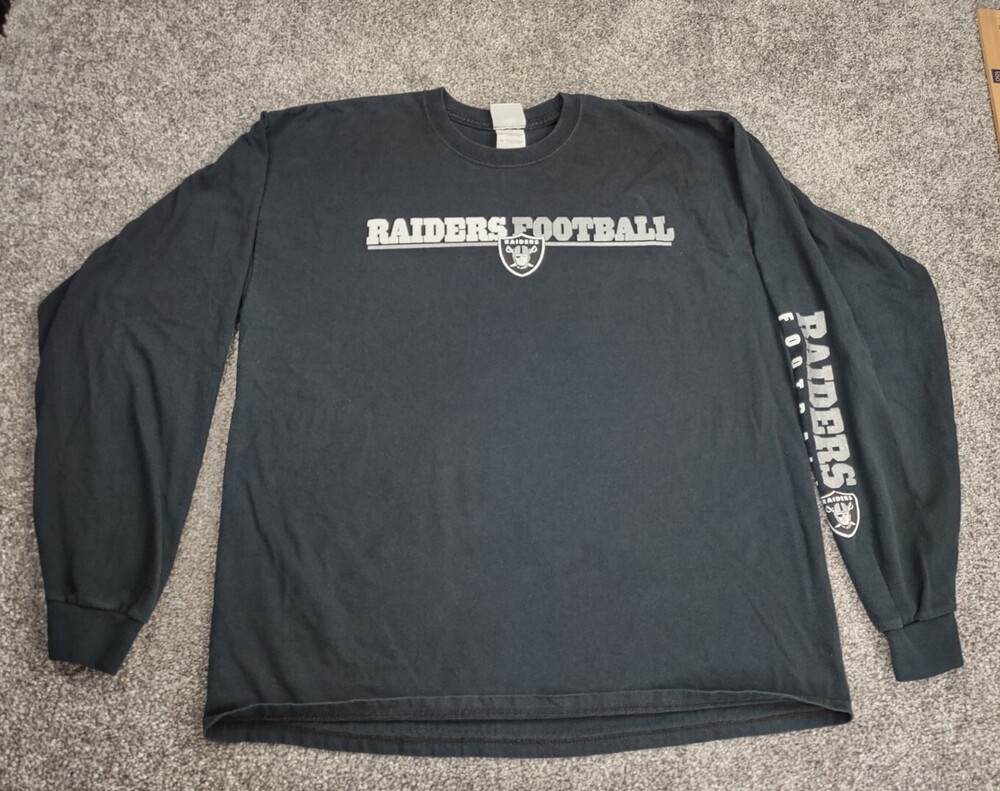 Oakland Raiders Shirt Men X-Large Black Pullover NFL Football Team Apparel